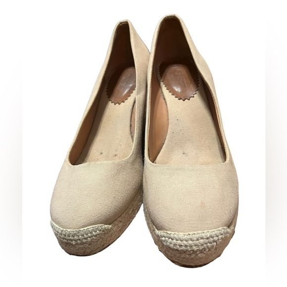 J. Crew Saville canvas espadrille slip on wedge in tan - Picture 2 of 10